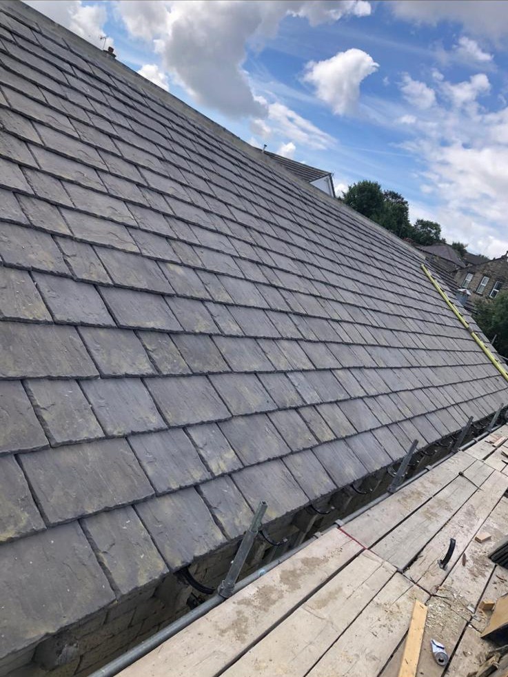 Completed slate roof