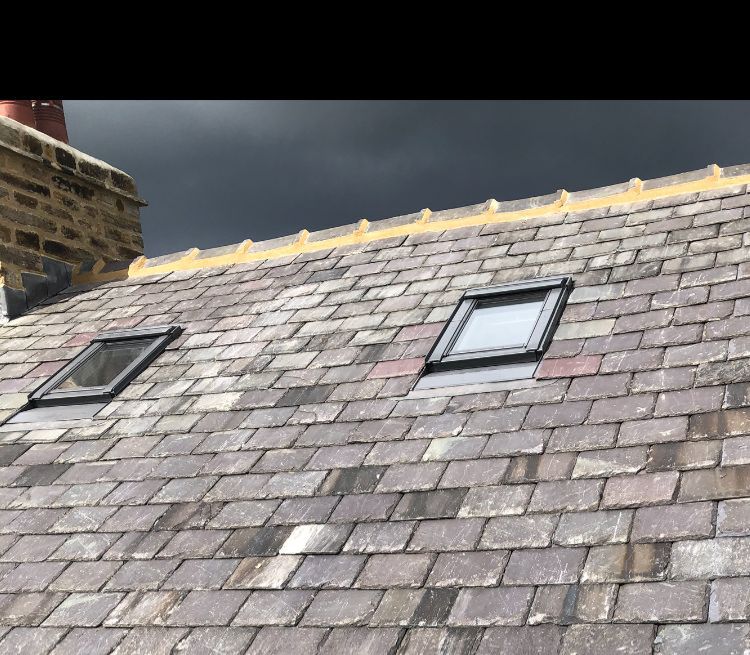 Roof with Velux windows